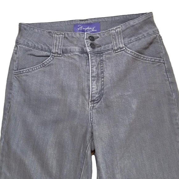 NYDJ Low Mid Rise Double Button Flared Denim Jeans Size 4 Gray - Picture 6 of 7
